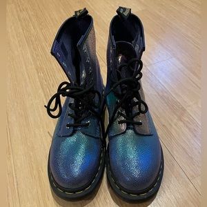 Like New, only been worn once! Metallic Blue/Purple DR. Martens Boots.